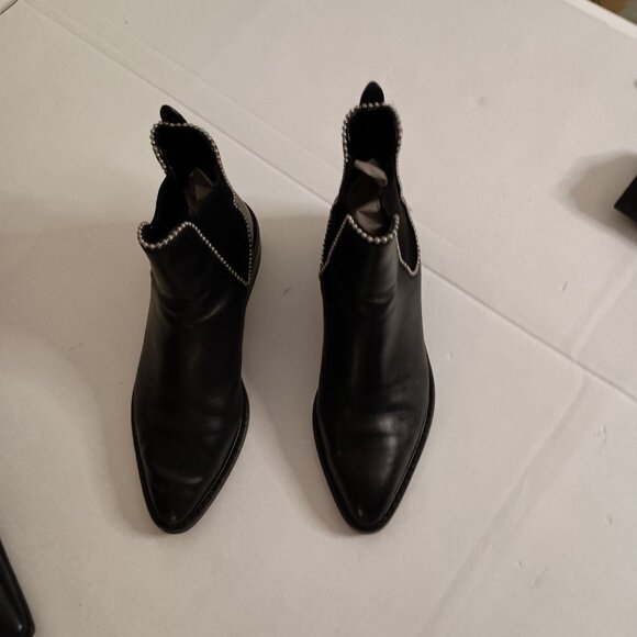 Coach Bowery Beadchain Black Leather Ankle Boots Women’s Size 6.5 B – Very Good - Picture 4 of 16